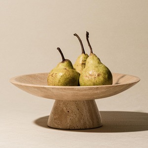 Cuenco de Pedestal de Mármol Blanco Natural, Cuenco Decorativo Hecho a Mano con Base de Piedra Sólida para Servir Fruta, Exhibición Decorativa de Mesa - Product Image 6