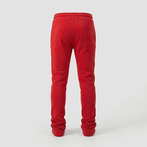 Pantalones jogger rojos para hombre, corte ajustado, tela elástica suave, cintura con cordón ajustable, pierna con corte cónico, estilo casual streetwear. - Product Image 6