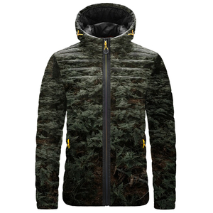 Winter <b>Casual</b> Sport Bomber <b>Jacket</b> Nylon Zipper Slim Leather Windbreaker Long Cotton Filling Hooded <b>Lightweight</b> Sublimation Print - Product Image 4
