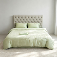 Kit de draps de chambre à coucher en fibre de bambou, régulateur de température, personnalisable avec logo, lavable en machine, anti-transpiration, vente en gros