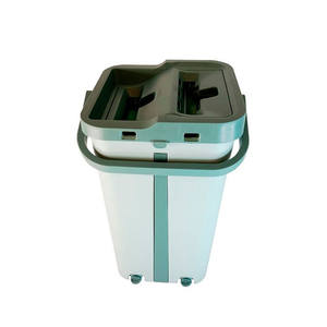 Juego de fregona cuadrada Myrva con cubo, fregona de microfibra con escurridor automático, mango telescópico de acero inoxidable, cabeza rectangular, 501-70 - Product Image 4