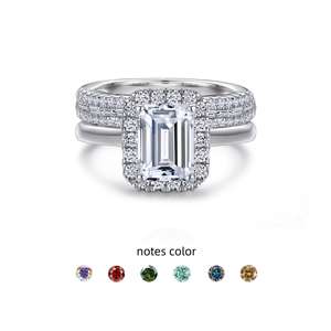 Оптовая продажа, обручальное кольцо с муассанитом из стерлингового серебра <span class=keywords><strong>925</strong></span>, 2 карата, кольцо с муассанитом - Product Image 1