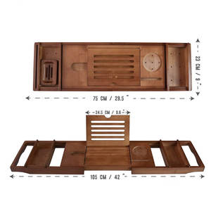 Carrito de baño de bambú independiente Lawona para bañeras Organizador de baño duradero y ecológico - Product Image 4