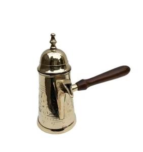 Cafetière Antique en laiton avec poignée Conception ottomane turque Cafetières en cuivre faites à la main avec couvercle supérieur - Product Image 1