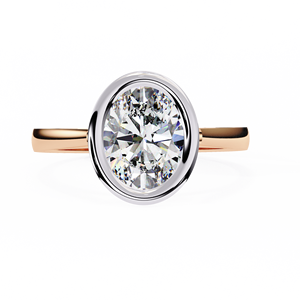 แหวนเพชรสำหรับปลูกในห้องปฏิบัติการที่สวยงามทรงกลม14K สีทองได้รับการรับรองจาก VVS D E สีกุหลาบสีเหลืองทองสีขาวทอง - Product Image 4