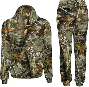 Imprimé Jungle imprimé vintage pour hommes | Long Streetwear personnalisé pour la chasse | Camouflage imprimé avec logo pour l'hiver - Product Image 2