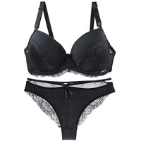 Ensemble de culottes de soutien-gorge en mousse pour femmes avec doublure en coton doux motif solide rembourrage doux pour le confort Logo de forme naturelle sur la taille