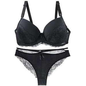 Ensemble de culottes de soutien-gorge en mousse pour femmes avec doublure en coton doux motif solide rembourrage doux pour le confort Logo de forme naturelle sur la taille - Product Image 2