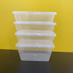 Bonne qualité exportation du Vietnam sans BPA Transparent Injection Rectangle Jetable 550 650ml Récipient Alimentaire en Plastique avec Couvercles - Product Image 5