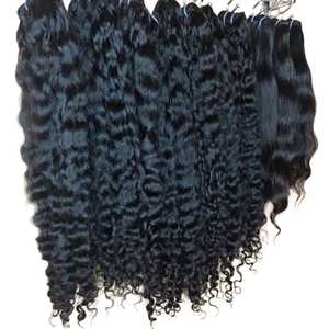 Extensions de cheveux vierges alignées sur les cuticules du temple indien 8-30 pouces Perruque crépue lâche à boucles profondes avec fermeture à lacet Cheveux humains bruts - Product Image 3