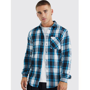 Hot Selling High Quality Product <b>Men</b> Clothing OEM ODM Flannel Tartan Checked <b>Casual</b> <b>Shirt</b> Best Price Wholesale Manufacture - Product Image 1