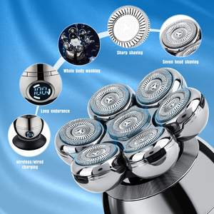 Afeitadora Eléctrica Inalámbrica Recargable para Uso en Seco y Húmedo, Rasuradora Rotatoria IPX7 para Cabeza Calva, Barba y Rostro, para Hombres y Mujeres - Product Image 5