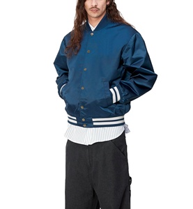 Veste universitaire en satin unisexe surdimensionnée OEM Bomber personnalisé Vêtements d'extérieur de baseball pour Streetwear Tendance Hiver Automne Mode - Product Image 5