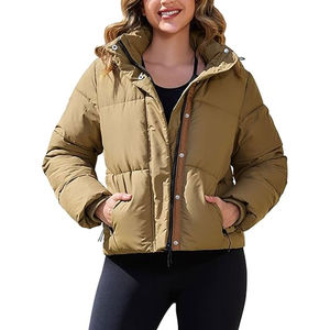 Blouson d'hiver personnalisé en coton brut rembourré pour femmes, service OEM, chaud, respirant, coupe-vent, imperméable, écologique - Product Image 1