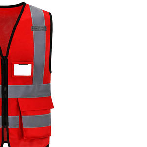 Gilet de sécurité multifonctionnel à fermeture éclair avant, prix bas, haute qualité, protection personnelle, haute visibilité, classe 1 ANSI, imperméable - Product Image 3