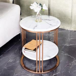 Mesa Auxiliar Superior de mármol de lujo de metal, mesa de esquina de la mejor calidad, muebles para el hogar a bajo costo de la India - Product Image 1