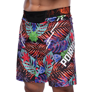 กางเกงขาสั้นฝึกซ้อมสำหรับผู้ชายผ้าสแปนเด็กซ์ระบายอากาศได้ดีแห้งเร็วมีโลโก้ด้านหน้า - Product Image 1