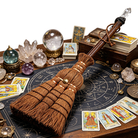 Accessoires d'art populaire en cristal naturel de la marque Longfei, ailes d'ange Wiccan, balai marron, pièce d'autel, amour de la Saint-Valentin
