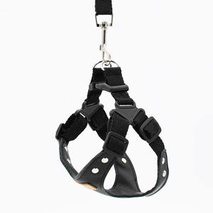 حزام للكلاب الصغيرة، سترة أنيقة من الجلد الصناعي مع مقبض سهل التحكم، مشبك أمامي بدون خنق مع مشبكين معدنيين للحزام - Product Image 4