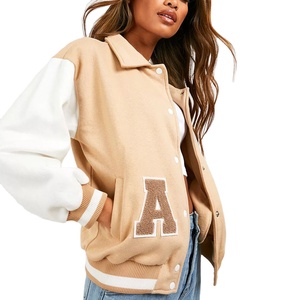 High Quality Custom Color & Design Raw Women's Varsity <b>Jackets</b>-Eco-Friendly Breathable Winter Stand Collar - Product Image 1