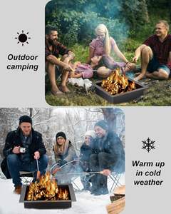 Modern Outdoor Steel Fire Pit Ring with Efficient Heat Control <b>BBQ</b> Grate Designed for Long Lasting Use - Product Image 6