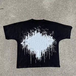 Wholesale Acid Wash Custom <b>T</b> <b>Shirt</b> For Men Boxy <b>Fit</b> <b>Cropped</b> High Quality Cotton Sun Faded Graphic Printing Tee OEM - Product Image 4