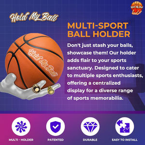 Support mural pour ballon de sport, support de rangement pour ballon de sport, polypropylène, grand espace de rangement, support de ballon sécurisé pour salle de sport - Product Image 5