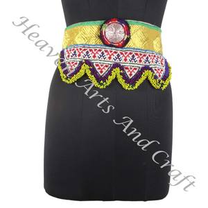 Vintage Belt Belly Dance Bead Afghani Traditional Waist Belt Kuchi Tribal BB083A <b>Old</b> Banjara Real Vintage Handmade Beaded Belts - Product Image 6