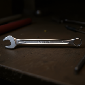 Chiave Combinata Cromata con Estremità Aperta e Anello Piegato - Product Image 3