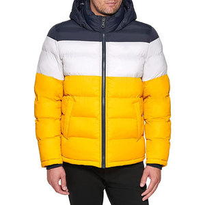 Chaqueta acolchada de invierno para hombre de alta calidad con cuello levantado y colocación de logotipo frontal resistente al agua personalizada de alta calidad - Product Image 1