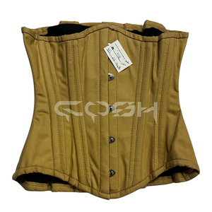 Corset amincissant sous le buste en coton beige avec armatures en acier, pour usage quotidien, personnalisable OEM - Product Image 1