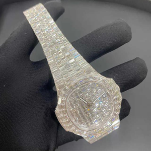 Dernière tendance Design Gemmes Pierre Personnaliser Diamant Vvs Lab Grown Watch Iced Out Hiphop Acier Inoxydable Mécanique pour Hommes - Product Image 3