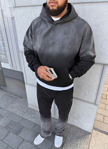 Sudadera con Capucha Casual para Hombre, Diseño Transpirable de Felpa 100% Algodón, Color Negro Deslavado Vintage, con Puños y Dobladillo Acanalados, Logotipo Personalizado, Gran Venta - Product Image 3