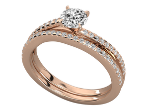 Ensemble de bagues de fiançailles et de mariage en or massif 14 carats avec diamant de laboratoire certifié IGI, bande éternelle classique, bijoux fins pour femmes - Product Image 6