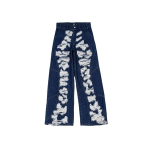 Pantalon cargo en jean décontracté pour femme, style streetwear, avec poches ornées de diamants - Product Image 5