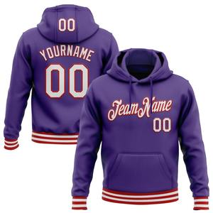 Custom Stitched Purple White-Red Sports Pullover Sudadera con capucha - Product Image 1