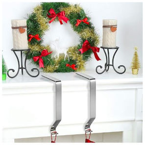 Lot de 6 cintres en métal argenté Crochets d'ornement de Noël Cintre décoratif Support de stock en métal de la plus grande qualité - Product Image 6