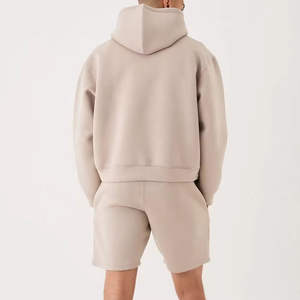 Custom 100% Cotton Men's Tracksuit 2 Piece Hooded Sweat Suit <b>Short</b> <b>Sleeve</b> Casual Sports <b>Hoodie</b> <b>Shorts</b> Set Manufacturer - Product Image 3
