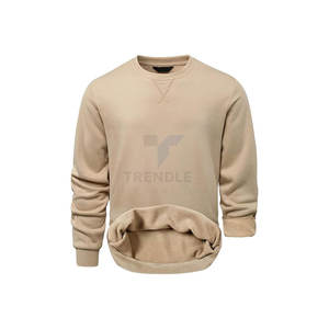 Sudadera de Hombre con Forro de Sherpa de Algodón, Cálida, Informal, de Felpa, Cuello Alto, Manga Larga, Gruesa, Suave, Bordada, para Invierno y Otoño - Product Image 1