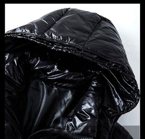 Veste matelassée imperméable à l'eau en duvet bulle d'hiver pour hommes de conception personnalisée OEM Manteau bulle à fermeture éclair épaississante surdimensionné avec fermeture éclair à capuche - Product Image 5