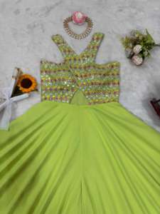 Belle combinaison de créateur avec fil et travail de séquence - Product Image 5