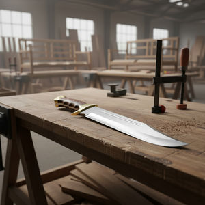 Cuchillo de Chef Artesanal Forjado a Mano de Acero Inoxidable, Afilado, con Borde Dentado, Punta de Clip, Otros Mangos, Cocina de Lujo, Aire Libre - Product Image 4