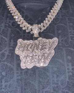 Haute qualité personnalisé 925 argent Sterling Moissanite mignon cubain lien pendentif glacé Hip Hop Bling bijoux rappeur plaqué or - Product Image 4