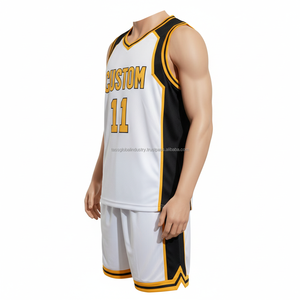 Nouveau maillot de basket-ball personnalisé OEM, sublimation, pas cher, respirant, vêtements de basket-ball pour hommes, uniforme de basket-ball surdimensionné, séchage rapide - Product Image 2