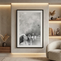 Cadre d'affichage vertical créatif Americanflat 24x34 avec passe-partout en bois poli 20x30 pour photos 24x34, affichage mural, écologique, noir