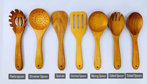 Juego de cucharas de madera Premium modernas, cubiertos pulidos con espejo, seguros para servir alimentos en bodas y eventos de catering - Product Image 5