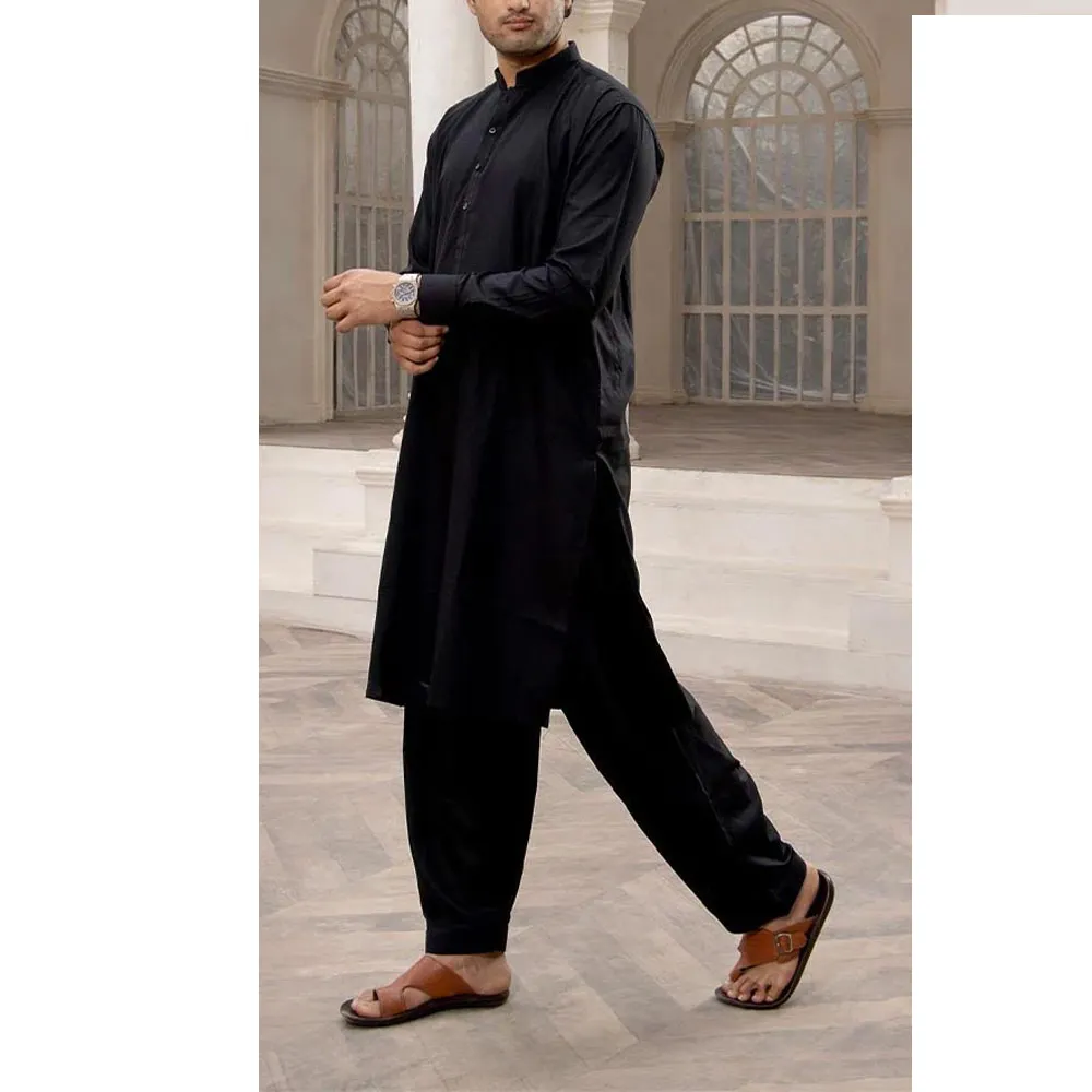 Ensemble Salwar Kameez 2 pièces fabriqué par le fournisseur direct d'usine pour hommes, nouvelle couleur, design simple, costume Shalwar Kameez pour hommes