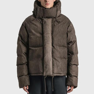 Chaqueta de Invierno Brillante de Moda de Alta Calidad con Logotipo Personalizado OEM, Chaquetas Acolchadas Negras para Hombre, Chaqueta de Plumón para Hombre, Venta al por Mayor - Product Image 3