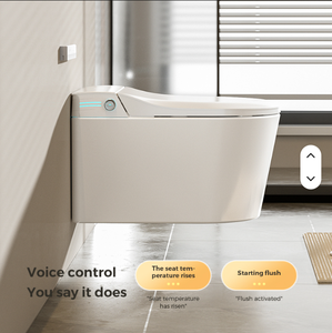 WC Sospeso Intelligente di Lusso con Sedile Riscaldato, Sensore di Scarico Salvaspazio, Telecomando e Ceramica - Product Image 3