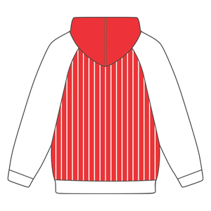 Sudadera con Capucha Roja KAP del Año de Fundación, Mangas Raglán Blancas, Rayas, Mezcla de Algodón, Ropa de Fraternidad Griega - Product Image 2